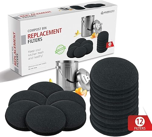 Miniatura 2 de 12 filtros de carbón activado, filtros de compost, 12 redondos