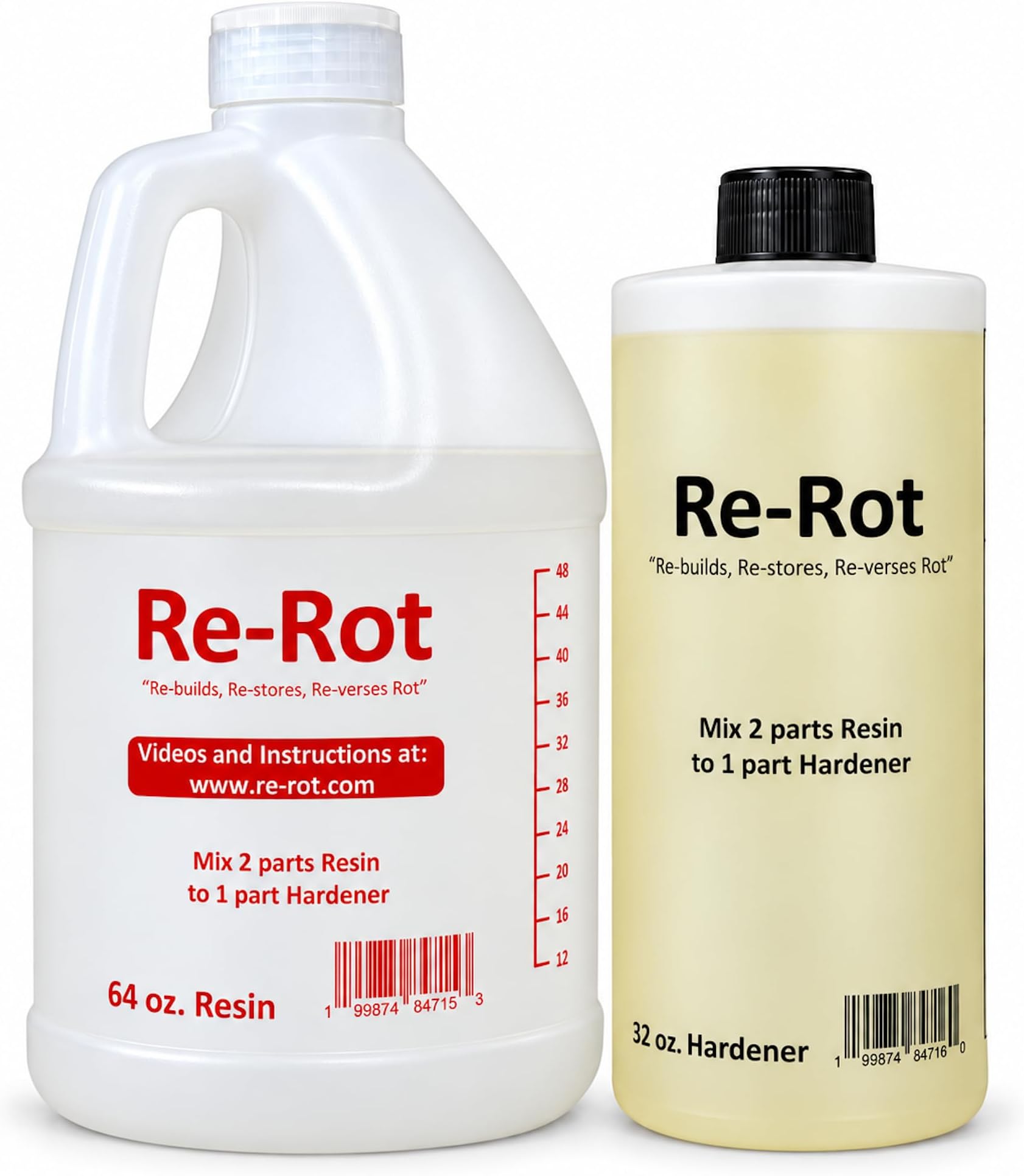 Epox-Sci Re-Rot Wood Hardener & Rot Repair Epoxy, 96 fl oz, Epoxy Only