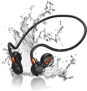 Ortizan Bone Conduction Headphones, Wireless Bluetooth 5.3 IPX6 Waterproof Open Earphones, Clear Calling, 19g, Lightweight…