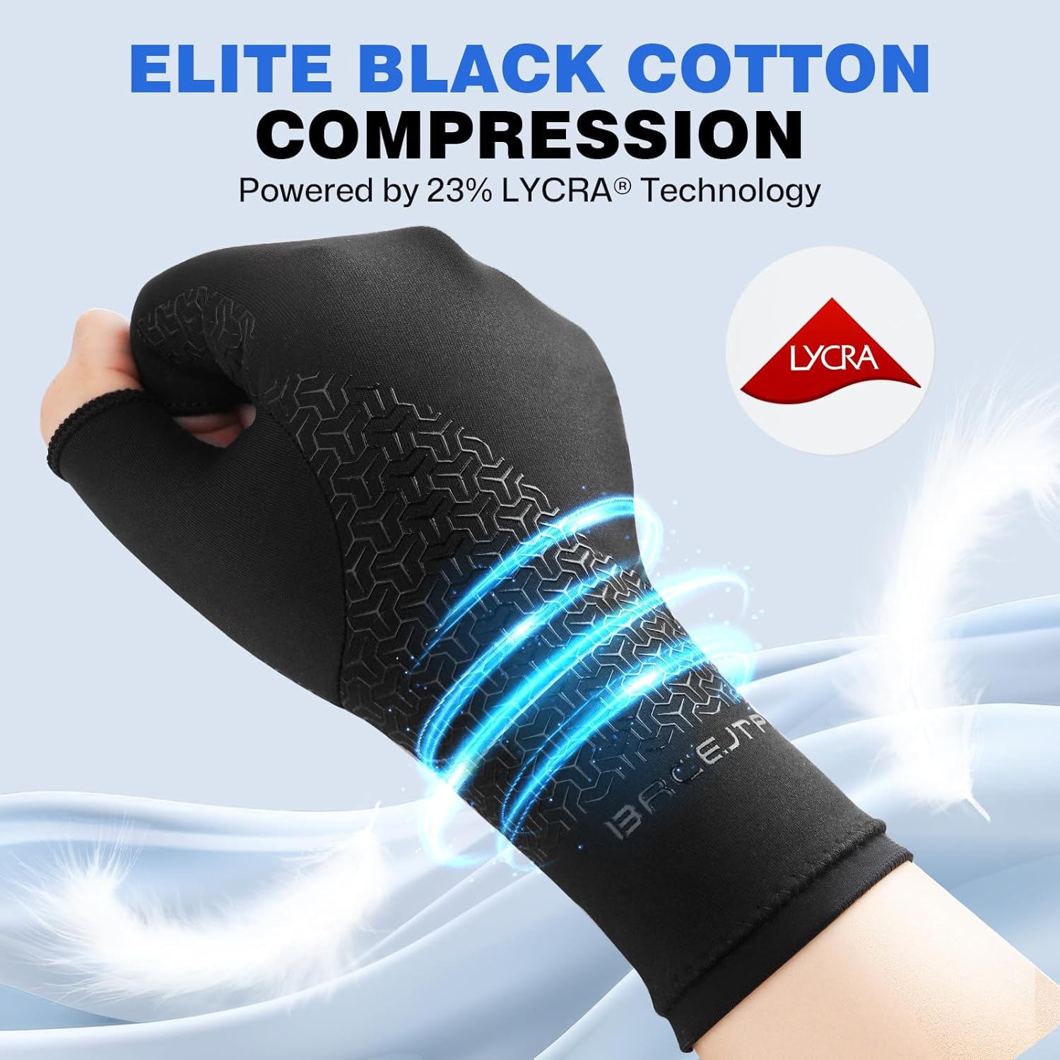 1 Pairs Compression Gloves for Arthritis, Carpal Tunnel Pain Relief, Compression Hand Gloves for Women & Men, Anti-Slip Moisture-Wicking Fingerless Gloves for Work,Typing - S