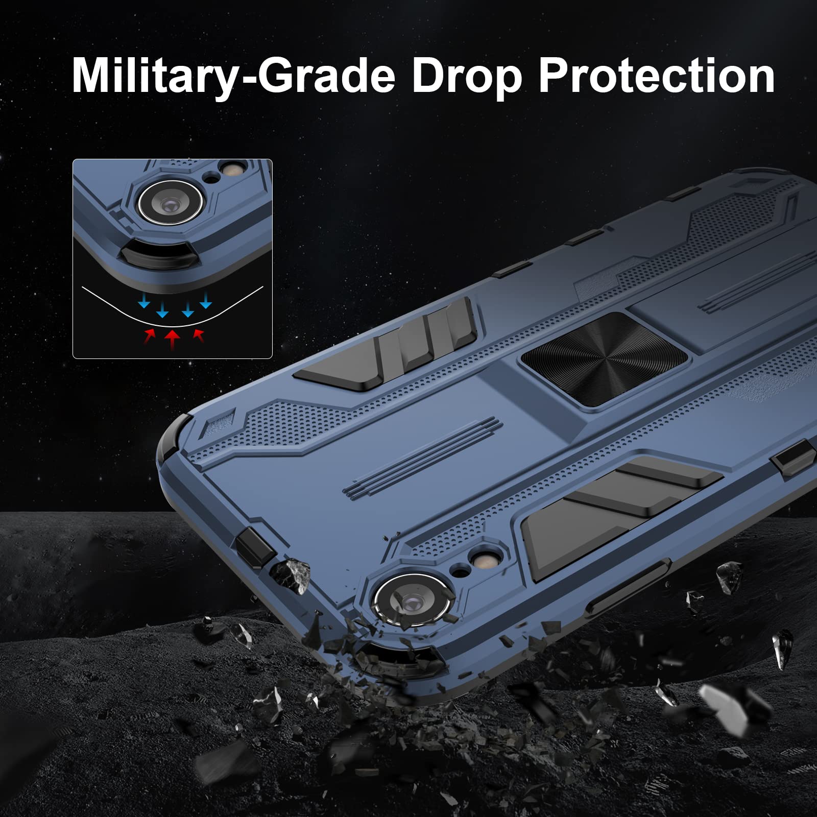 Funda para Xiaomi Redmi Note 15 Pro 5G, Carcasa Antigolpes con Soporte anular metálico, Case Protectora de Grado Militar, Azul — view 603