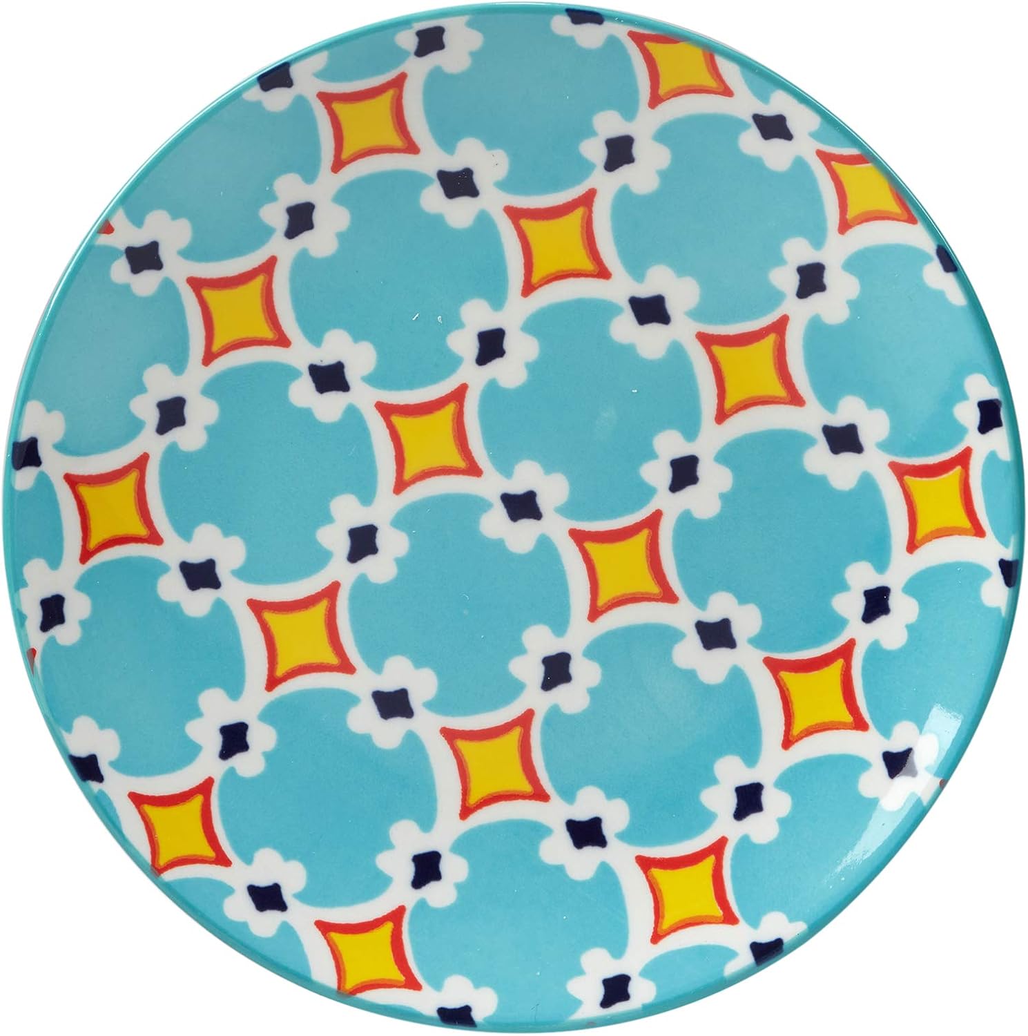 Certified International Damask Floral 6" Canape/Luncheon Plates, Assorted Designs, MULTI COLOR, Large, Set of 6