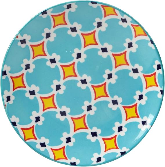 Certified International Damask Floral 6 Canape/Luncheon Plates, Assorted Designs, MULTI COLOR, Large, Set of 6
