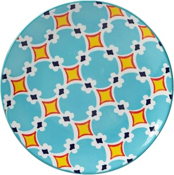 Certified International Damask Floral 6 Canape/Luncheon Plates, Assorted Designs, MULTI COLOR, Large, Set of 6