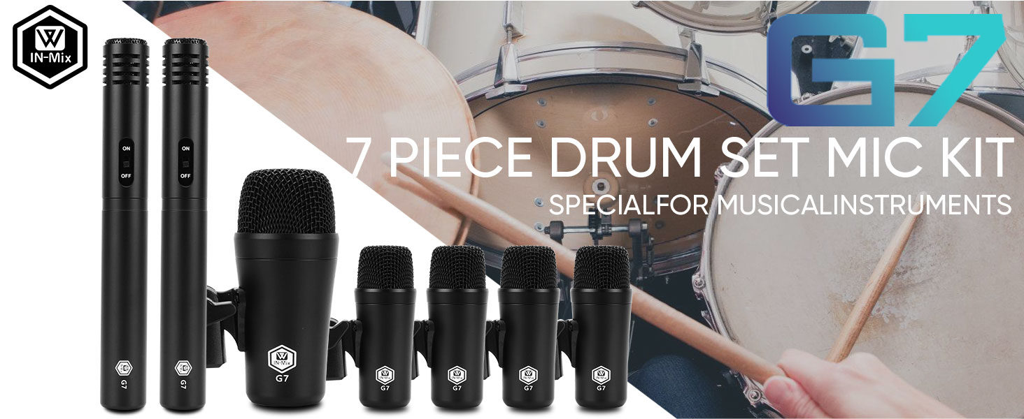 Amazon.com: W IN-MIX G7 7-Piece Drum Mic Kit – All-Metal