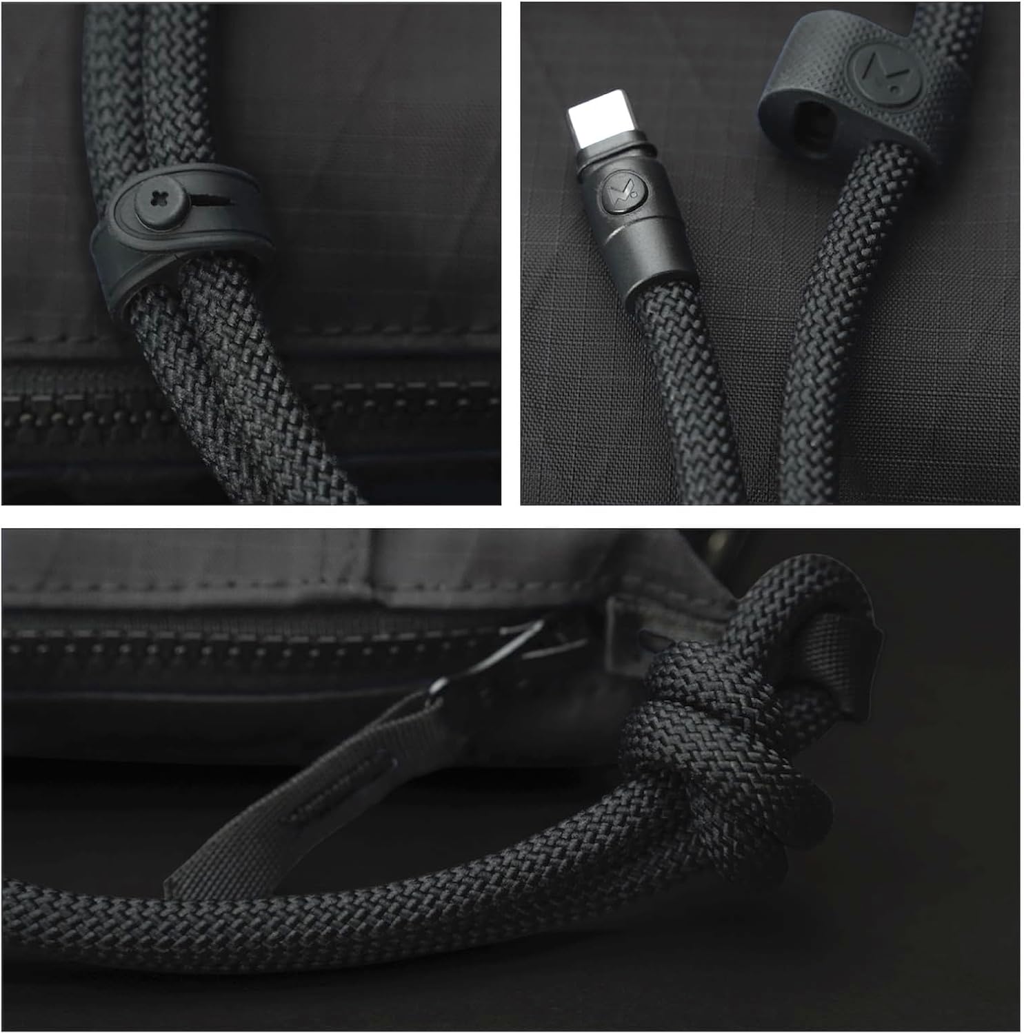 Bristol Crossbody Bag for Women & Men, Small Travel Sling with Built-in USB-C Charging Cable Strap, Anti-Theft Design