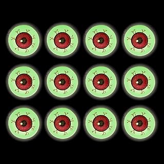 KEPATO 12 Pack Glow in The Dark Halloween Eyeballs Party Supplies for Kids - Glow in The Dark Plastic Fake Eye Ball Toy