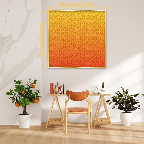 Miniatura 5 de Rompecabezas de degradado de color para adultos, rompecabezas duros de 1000 piezas, rompecabezas desafiante como regalo (naranja)