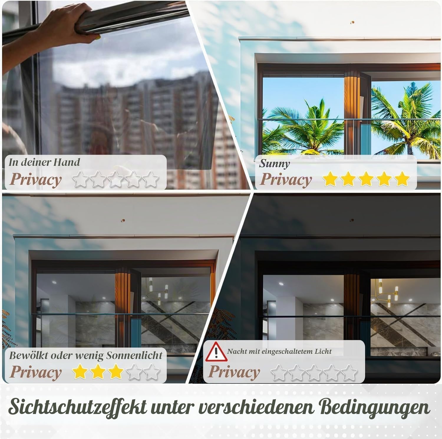 Spiegelfolie Fenster Sichtschutz 90x400, UV Folie Fenster, Sonnenschutzfolie Fenster innen, Sichtschutzfolie Fenster, Fensterfolie Sonnenschutz mit Messer für Wohnzimmer, Schlafzimmer, Büro