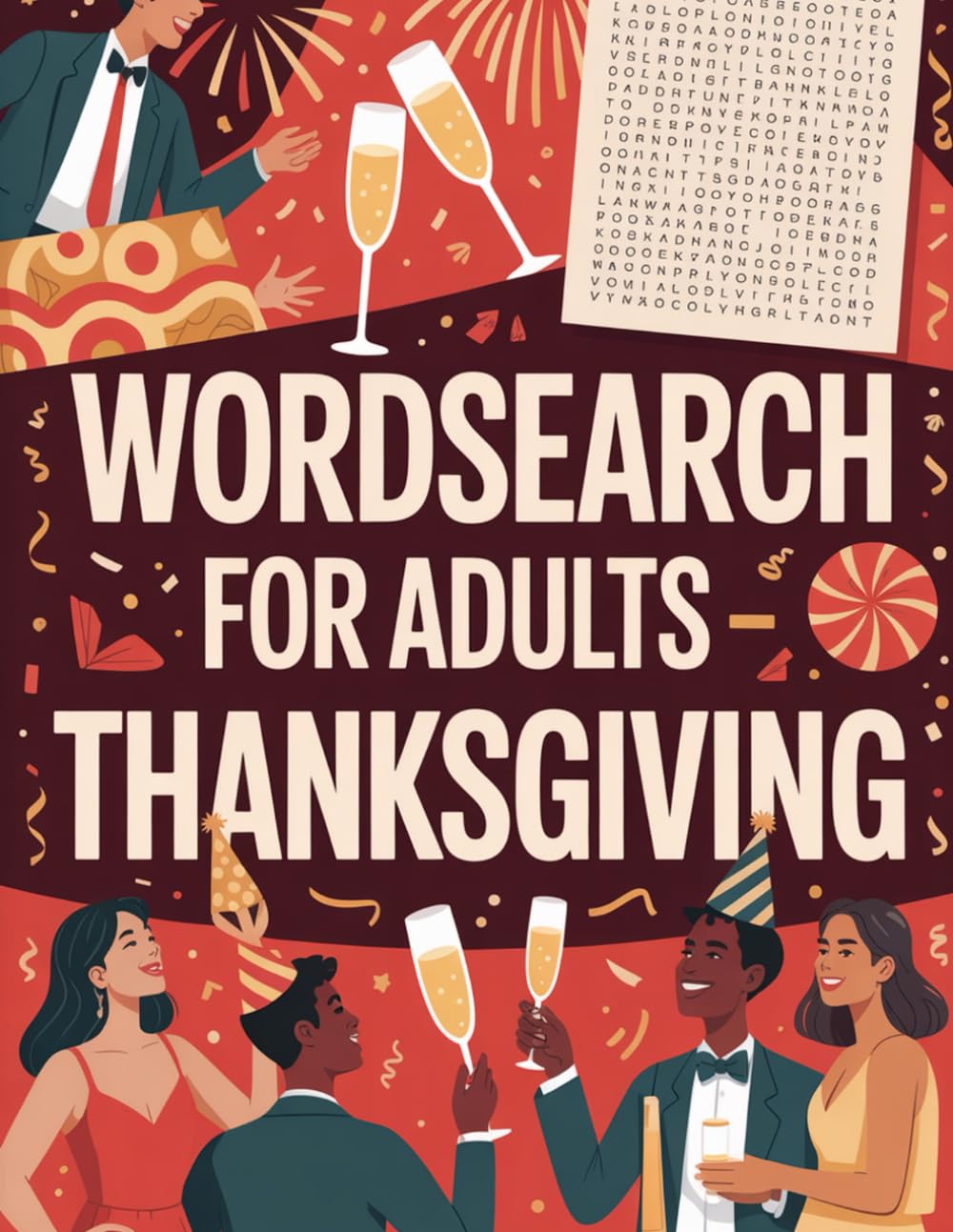 Wordsearch For Adults: Thanksgiving: Practical Word Puzzle Companion for Grown-Ups with Holidays Vibes