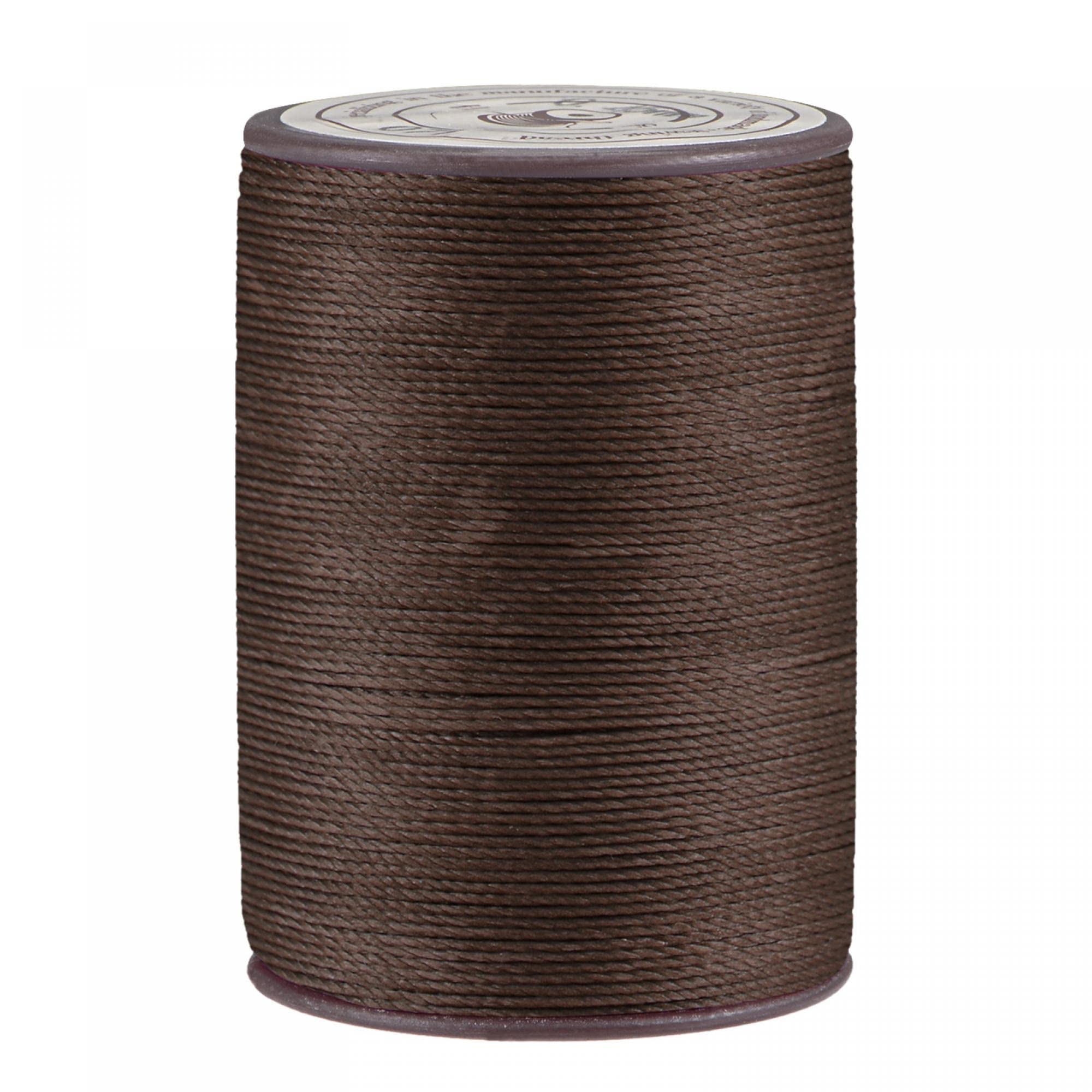 sourcing map Thin Waxed Thread 93 Yards 0.65mm Dia Polyester Wax-Coated String Cord for Machine Sewing Embroidery Hand Quilting Weaving, Dark Brown