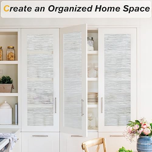 Miniatura 7 de Haton Película de privacidad para ventana, película de vidrio esmerilado, no adhesiva, extraíble, se adhiere a la estática, calcomanías de ventana