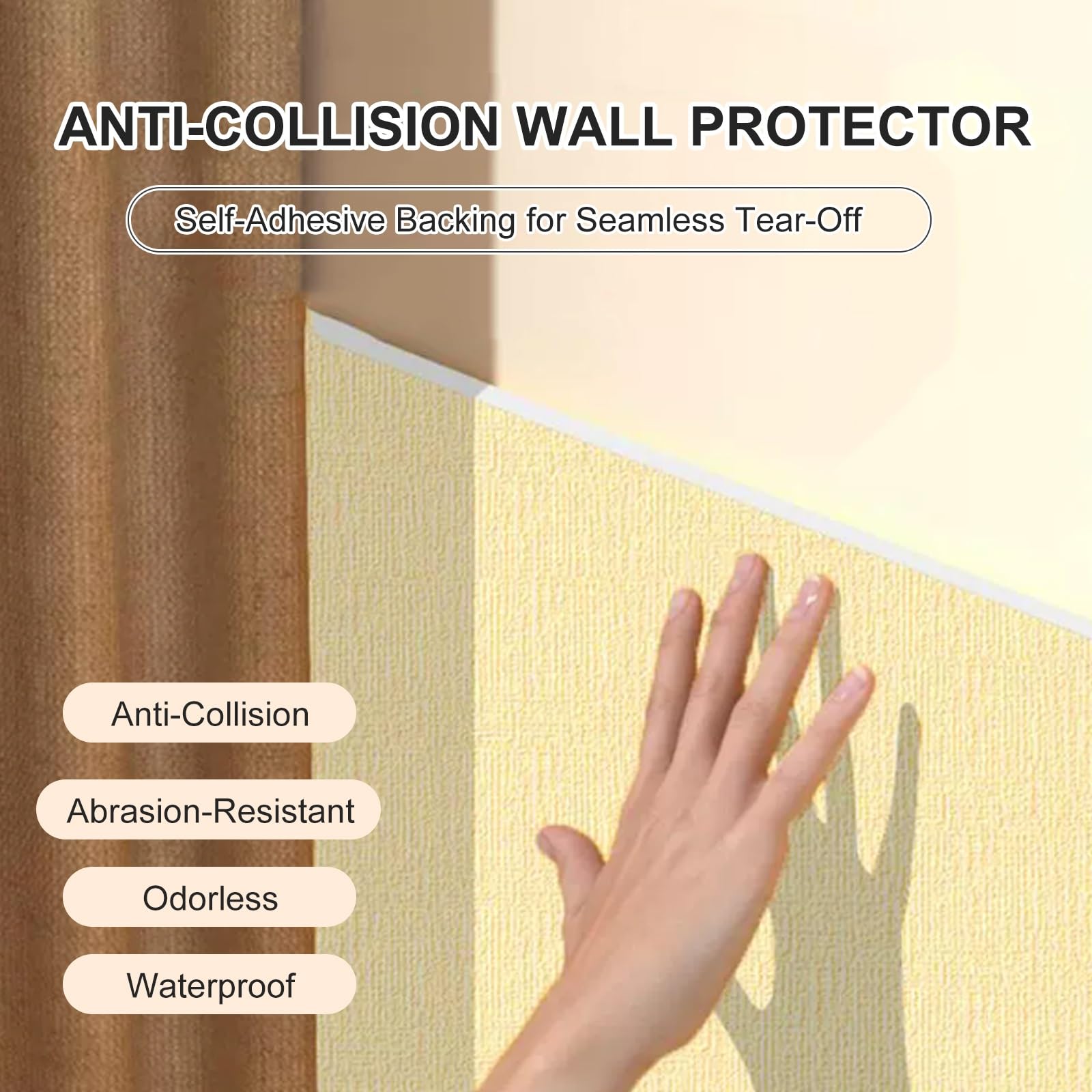 Protector Columnas Garaje, Almohadillas de Poste Engrosadas, Protector Pared Garaje Autoadhesivas, Tiras de Protección para Pilares, Paredes, Vigas(White,95cm/37in)