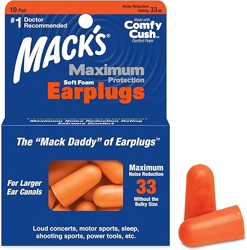 Macks Tapones para los oídos de espuma suave de máxima protección 50 pares 33 dB NRR más alto tapones para los oídos cómodos para dormir ronquidos Macks Tapones para los oídos de espuma suave de máxima protección 50 pares 33 dB NRR más alto tapones para los oídos cómodos para dormir ronquidos