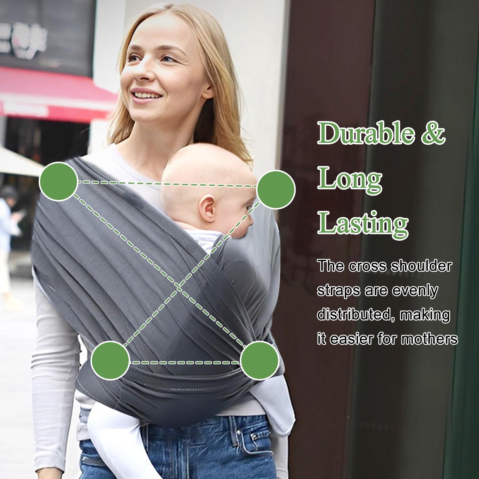 DAVBNM Baby Sling Wrap Newborn, Baby Wrap Carriers, Multi-Purpose Stretchy Newborn Sling Carrier - Image 3