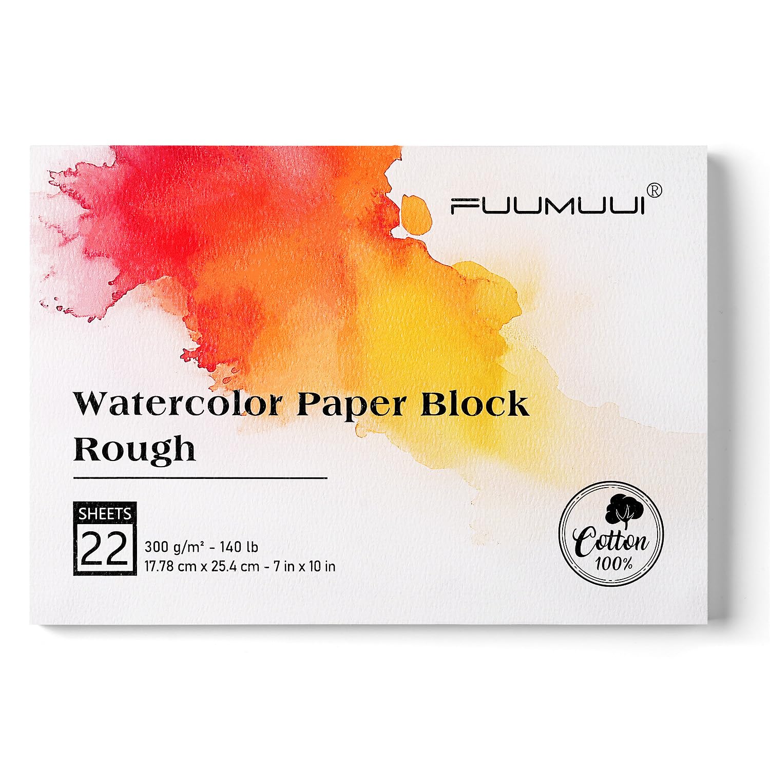 Fuumuui 100% Cotton 17.8cm x 25.4cm/7"x10" Watercolour Paper 22 Sheets