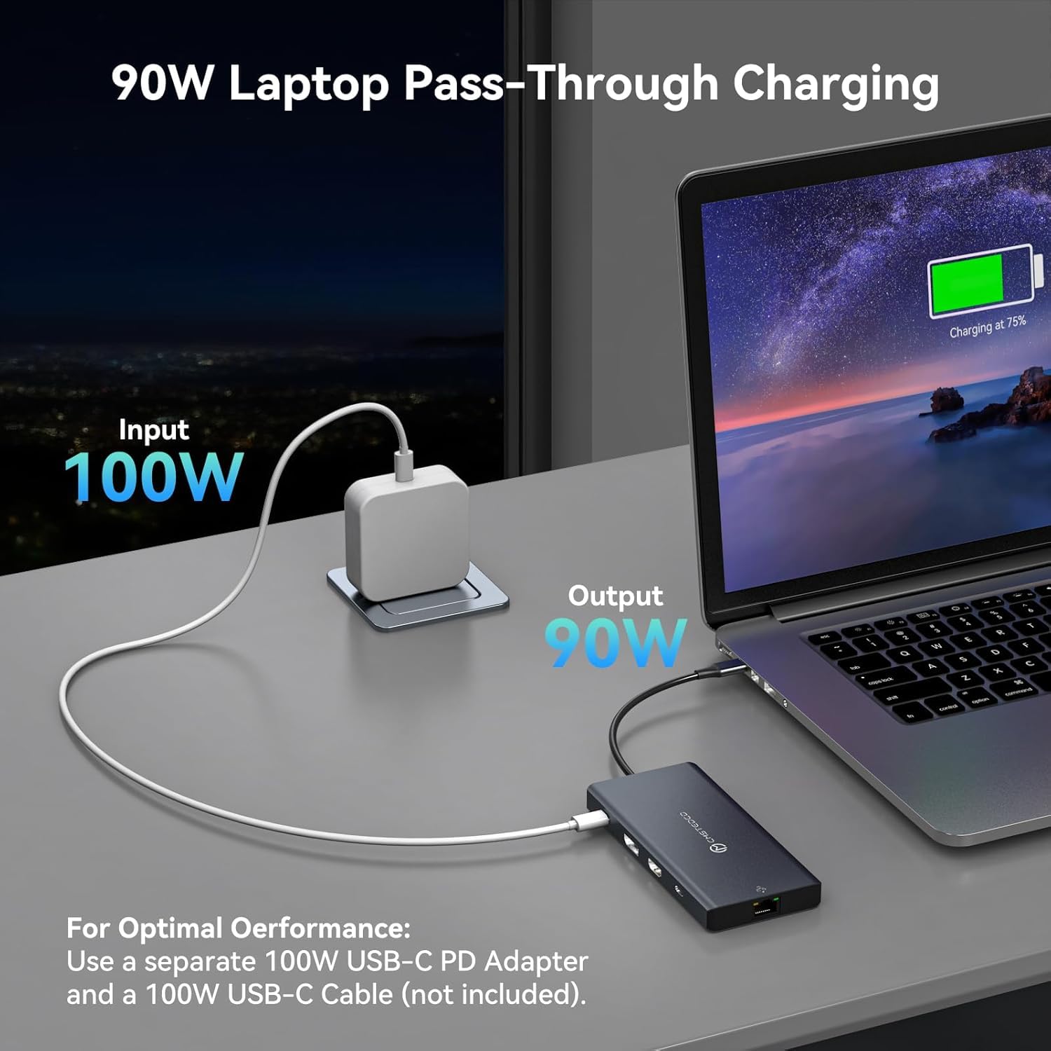 Station d'accueil pour ordinateur portable 3 moniteurs 12 en 1 USB C pour 4K @ 120 Hz DP + 4K @ 60 Hz HDMI + 4K @ 60 Hz USB-C, 100 W PD, 10 Gbps USB 3.2, Gigabit Ethernet