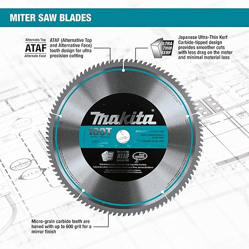 Miniatura 2 de Makita A-93728 Hoja de sierra de inglete pulida micro de 80 dientes de 12 pulgadas