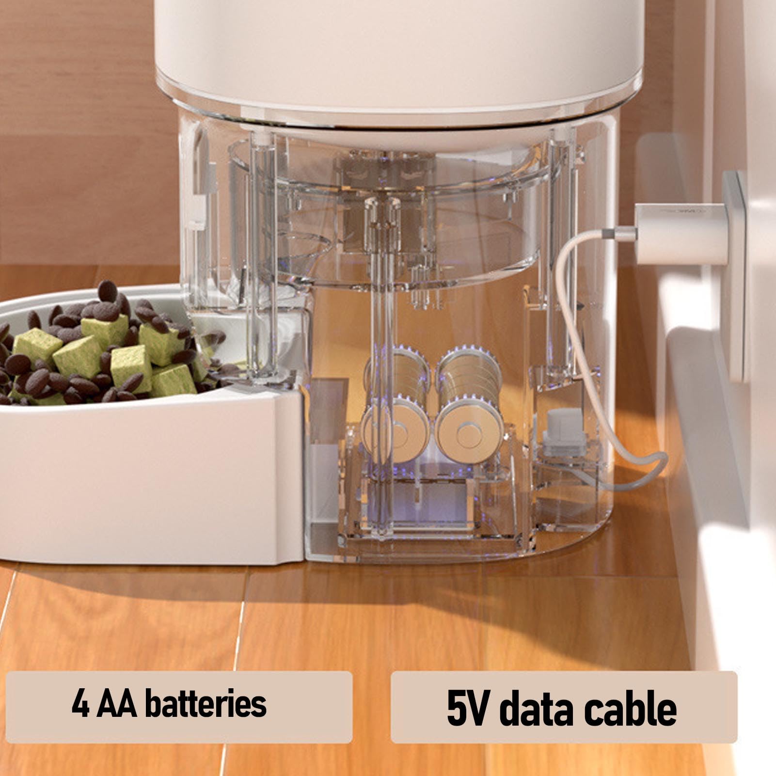 Fabater Dispensador Inteligente de Alimentos para Mascotas, Alimentador y Bebedero Habilitado para Aplicación de Control Remoto WiFi para Perros Gatos, Máquina de Alimentación Multifuncional para