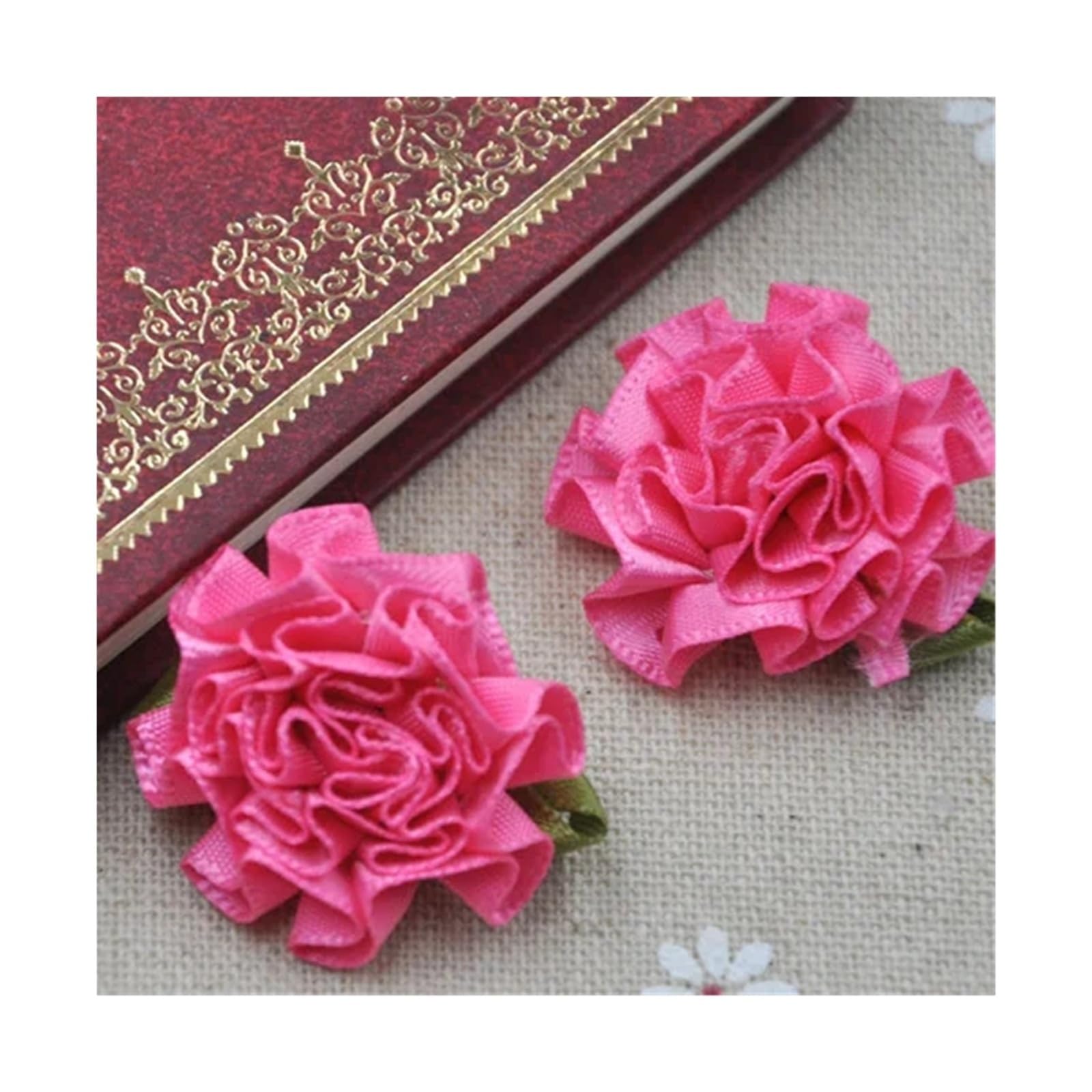 LOVSSU Fabric Flowers 40pcs U Pick Ribbon Flower Carnation Appliques Sewing/craft/wedding Lots(Color4)