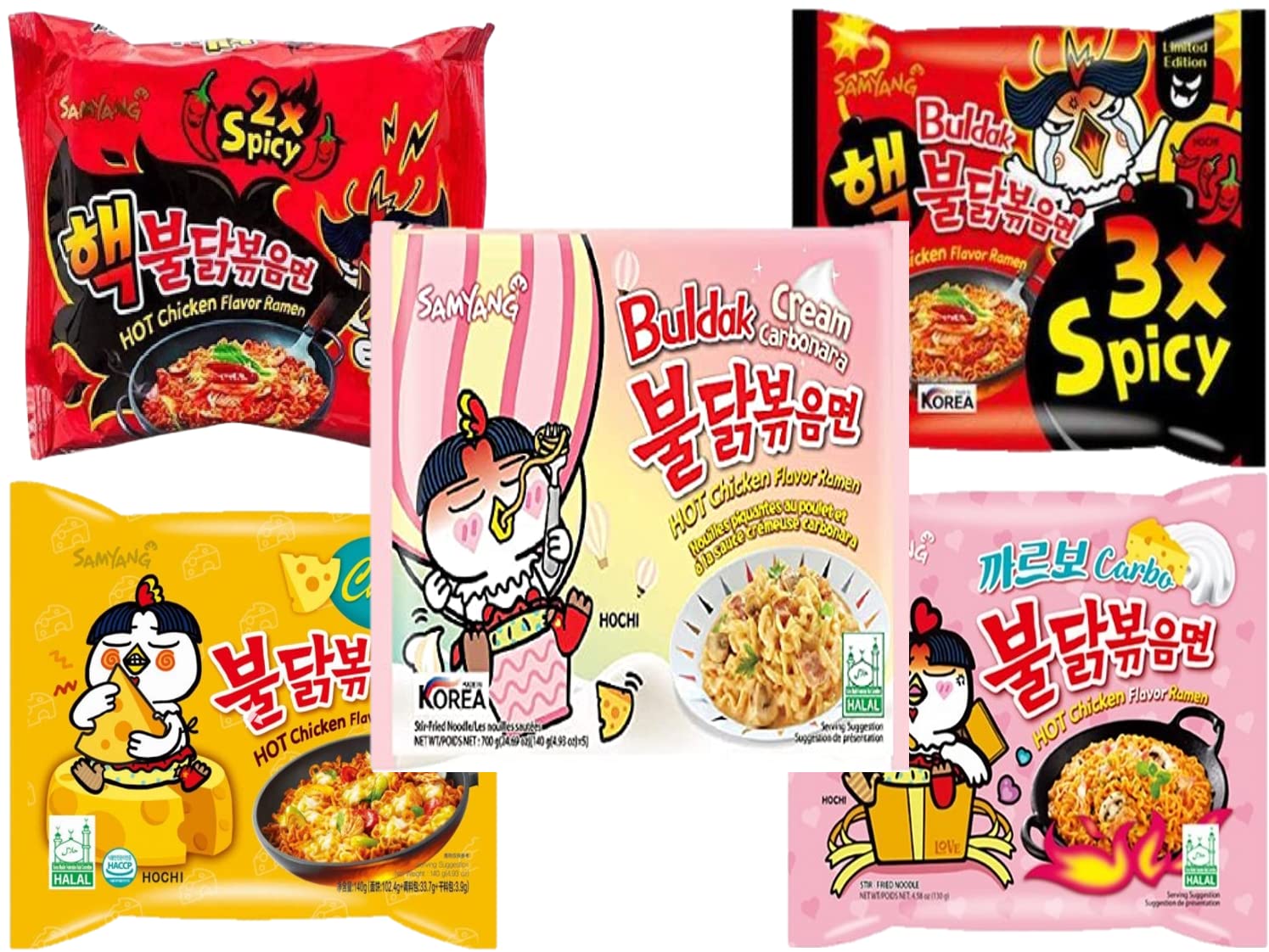 SAMYANG Multipack Chicken (Pack Of 5 Noodles) & 50 Gm Nottacia Oregano Free