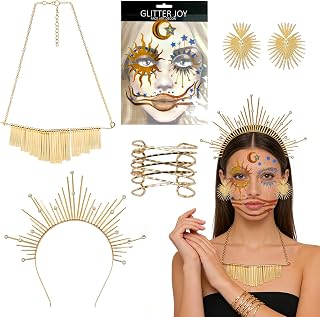 Sonne Göttin Kostüm Set,Haarreif Sonne Heiligenschein Krone Stirnband