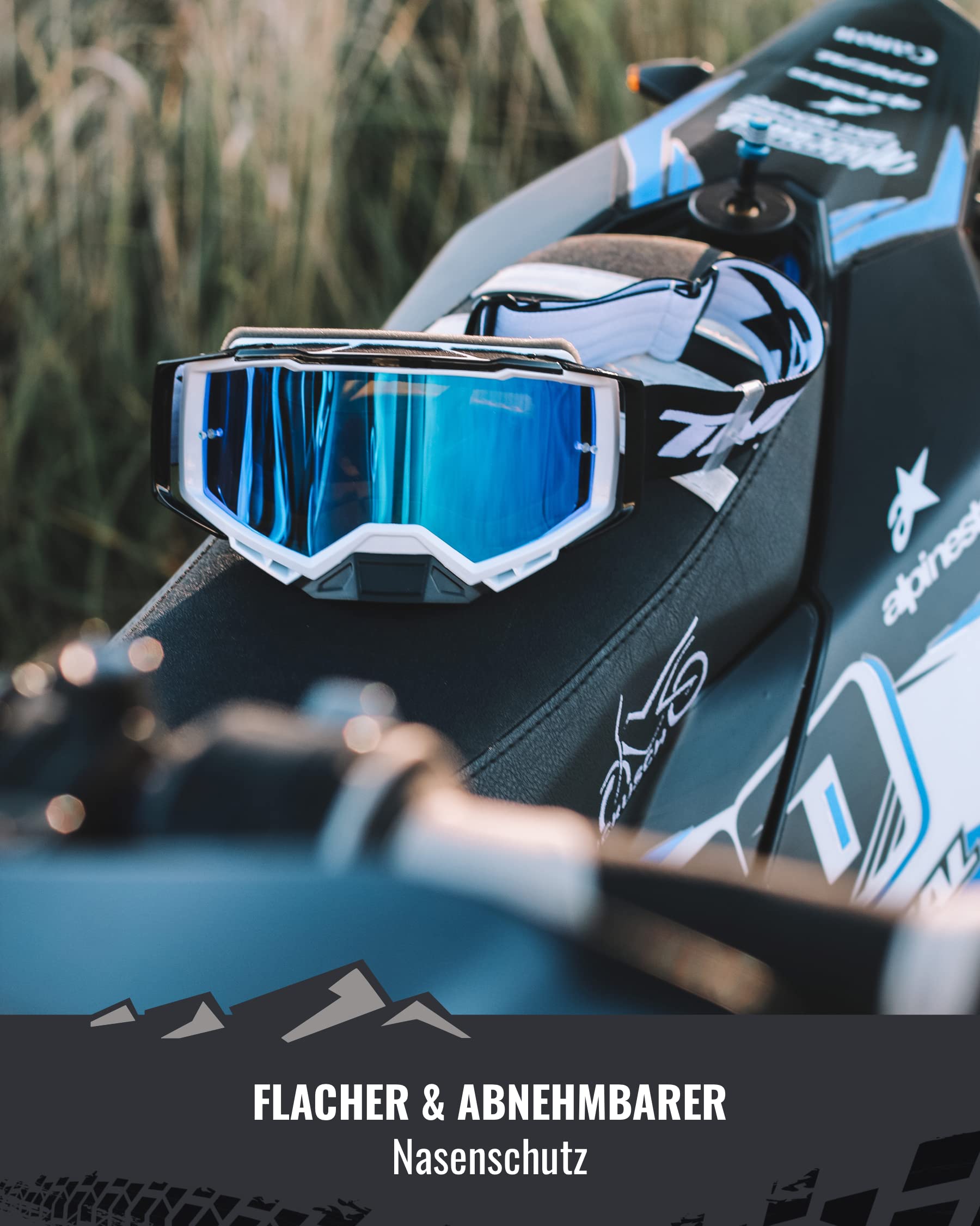 TWO-X Cross-Brille - Motocross-Brille - Kratzfeste Motorrad-Brille - Enduro & Downhill - Modell Atom