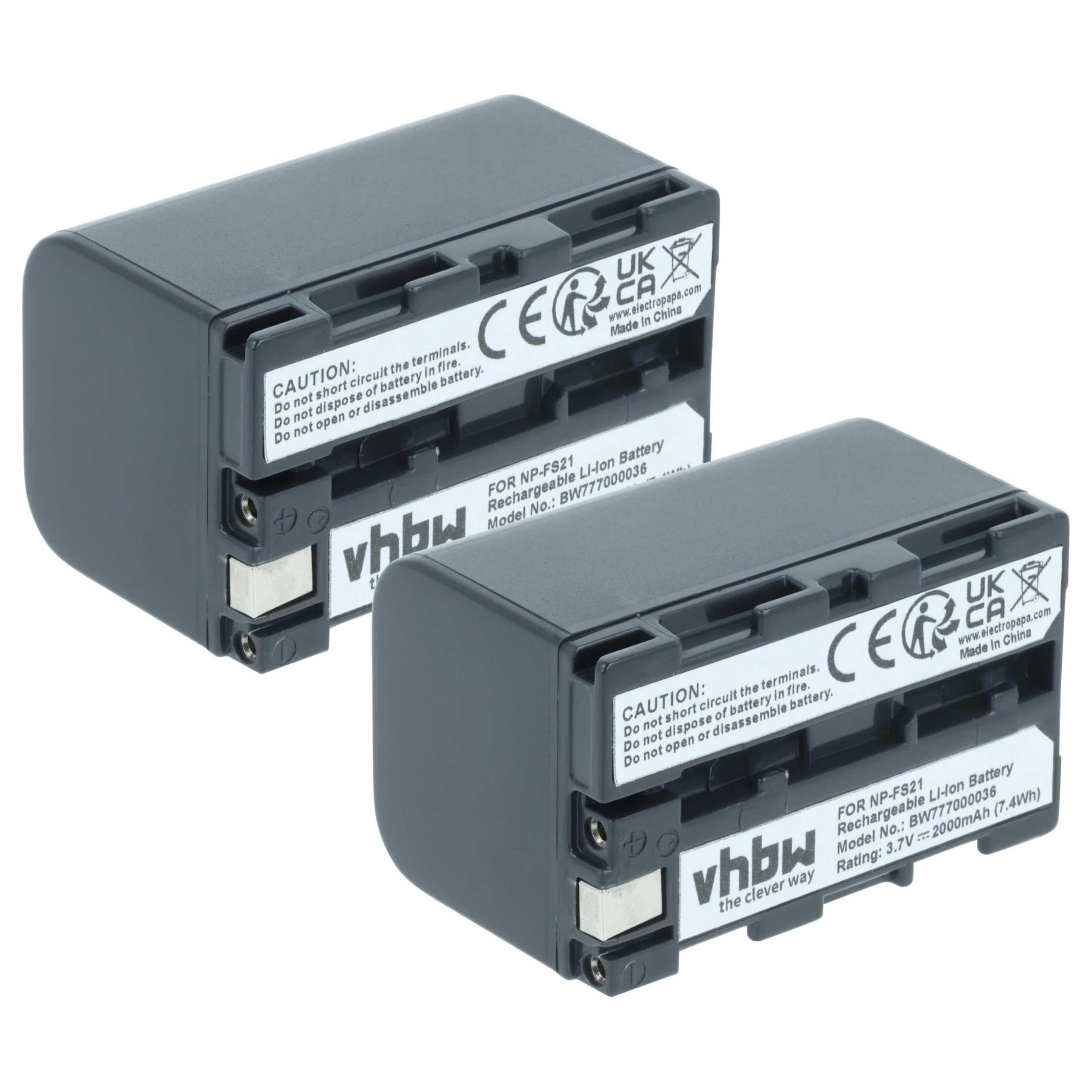 vhbw 2X Batterie Remplacement pour Sony NP-FS20