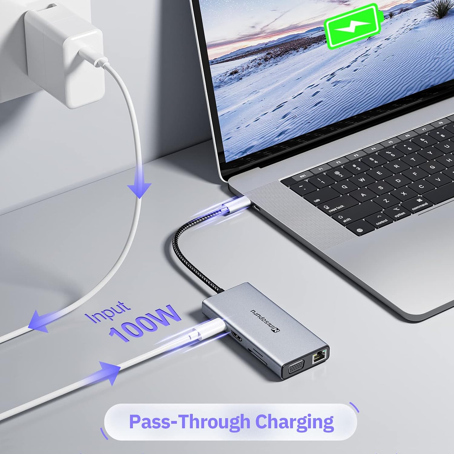 USB C Docking Station Dual Monitor, Minisopuru 10 in 1 Laptop Docking Station for MacBook/Dell/HP/Lenovo/Surface Laptop, USB C Hub Multiport Adapter with HDMI/VGA/100W PD/Ethernet/SD/TF/Type-C/Audio.…