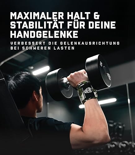 Miniatura 2 de Gymreapers Muñequeras de levantamiento de pesas (aprobadas por IPF) de 18 pulgadas, soporte de muñeca de calidad profesional con lazo para el pulgar