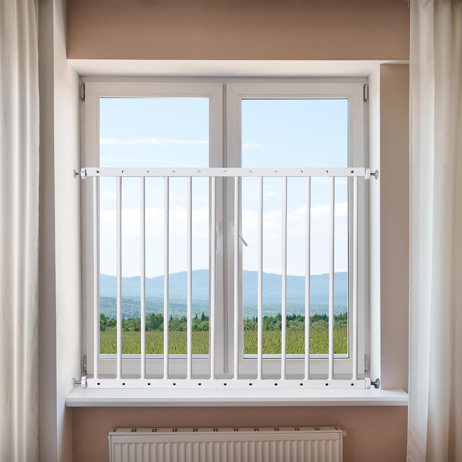 Window Safety Guards for Children,Adjustable 32.9"-35" Wide Window Guards Kids, Child Safety Guard Prevents Accidental Falls(White, 1 Piece) White 32.9"-35"(1 panel)