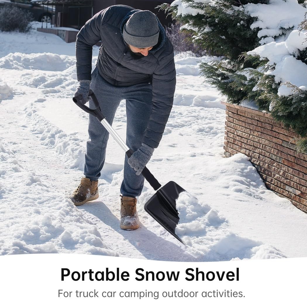 Snow Shovel Kit for Outdoor Activities, Portable Aluminum Alloy & Abs, Essential for Truck, Car, Camping