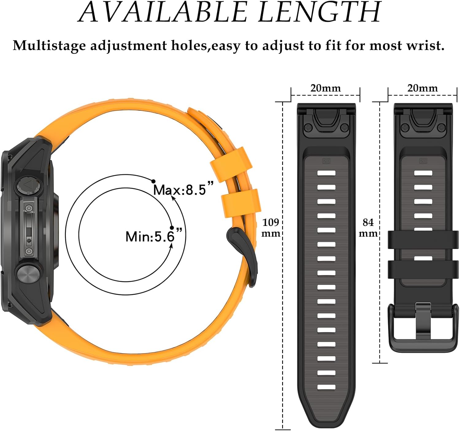 TopPerfekt Band Compatible with Garmin Fenix 8/8 Pro 51/47/43mm, Soft Silicone Replacement Watch Strap Wristband for Instinct 3/Forerunner 965/Tactix 8/ Fenix 7/6/ Descent G2 Smart Watch for Women Men - Image 3