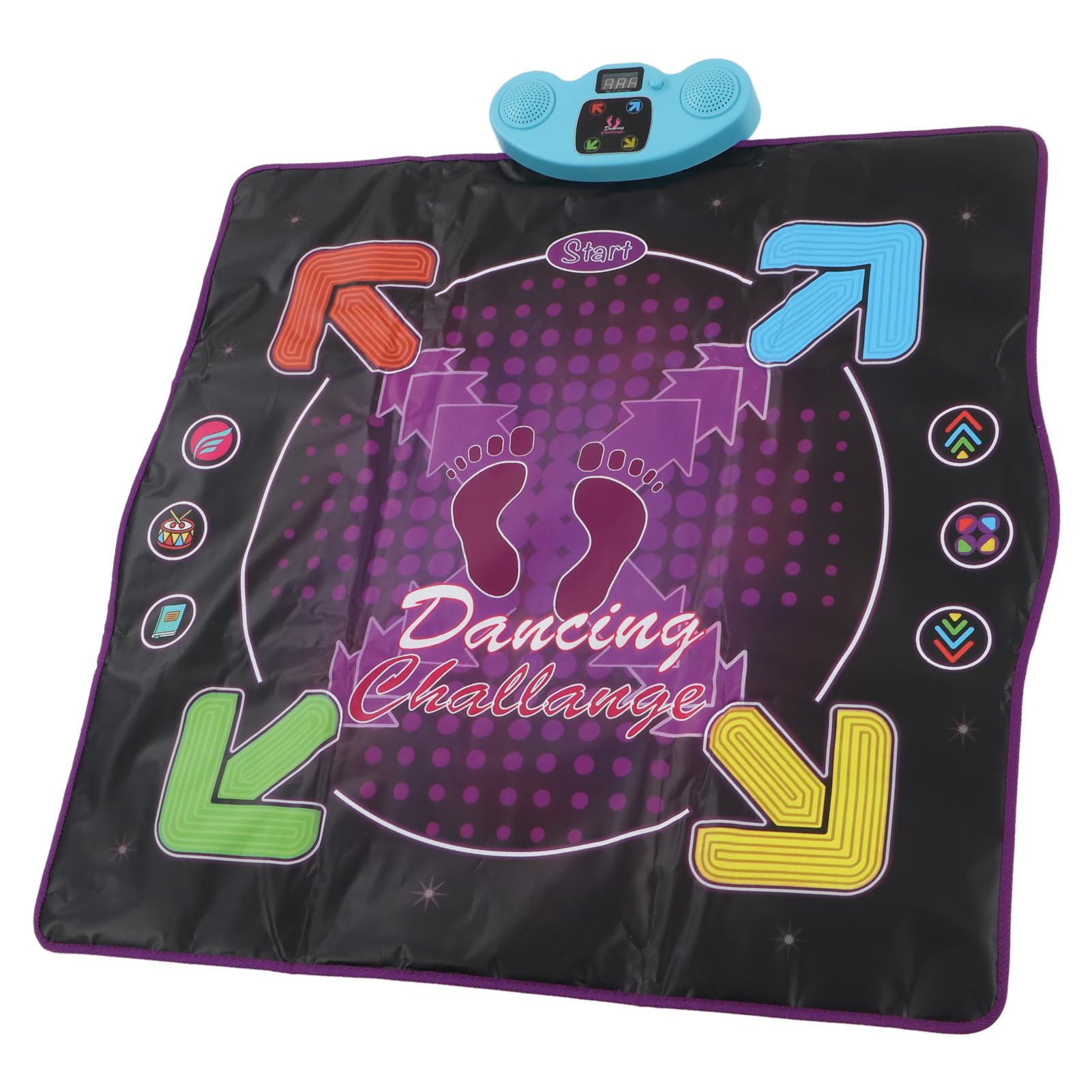 RiToEasysports Alfombra de baile para niños, 8 niveles de dificultad, 4 modos de juego, almohadilla electrónica, ajustable, integrada en música, baile, para niños y niñas (no se ilumina)