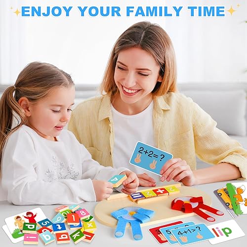 Miniatura 7 de Juguetes Montessori de madera 2 en 1 para niños, bloques de conteo de números y juguetes de juego ABC para 3 a 5, juguetes educativos de aprendizaje