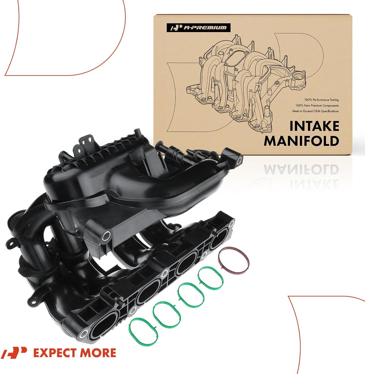 A-Premium Engine Intake Manifold Assembly with Gasket [4Cyl 1.6L] Compatible with Ford Fiesta 2011 2012 2013 2014