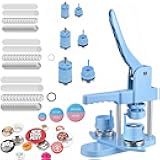 Button Maker Machine Multiple Sizes, 1''+1.25''+2.25'' Pin Maker Button Press Machine W/ 300 Sets Metal Pinback Inserts, Pin Making Supplies Kit for DIY Badges