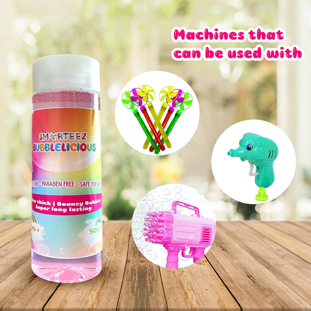 SMARTEEZ Bubblelicious | Pink and Blue Bubble Liquid | Safe | Non-Toxic | 500ml (Blue) 3