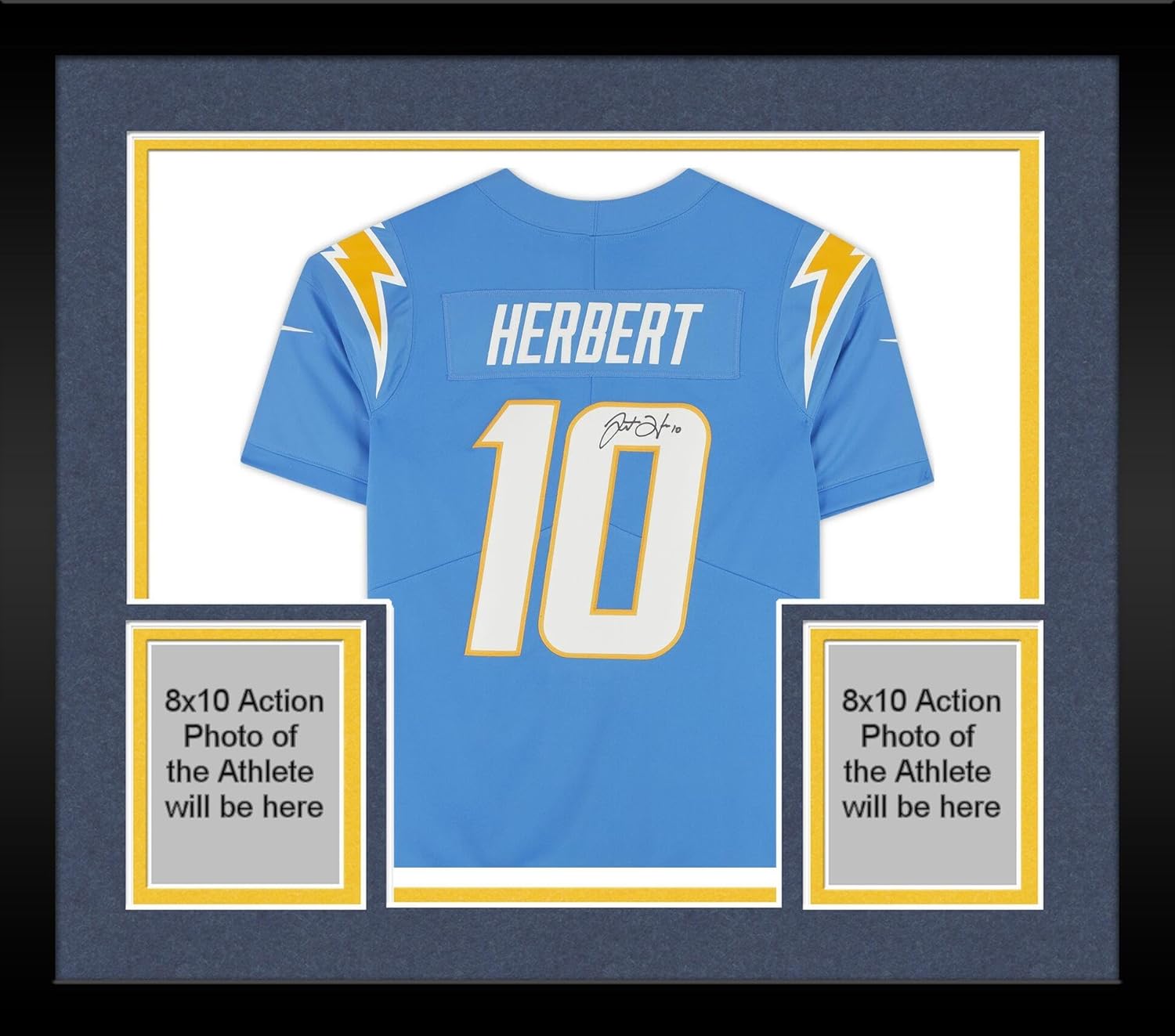 Framed Justin Herbert Los Angeles Chargers Autographed Powder Nike Limited Jersey - Autographed NFL Jerseys
