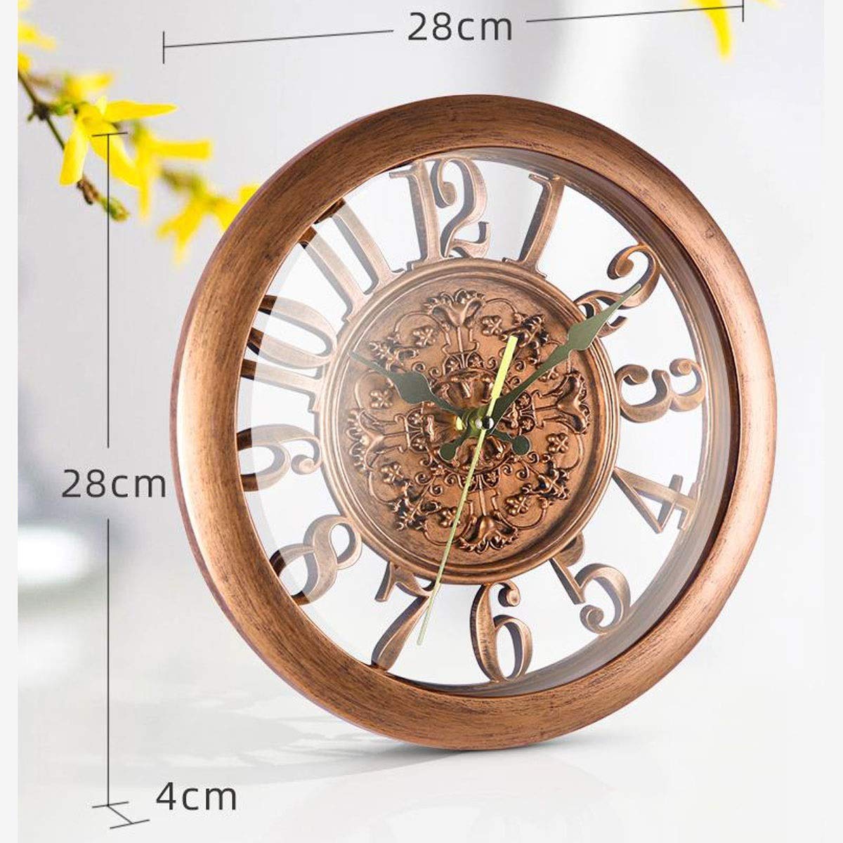 Reloj de Pared Reloj de Pared Retro Europeo de 11 Pulgadas Reloj de...(Silver)