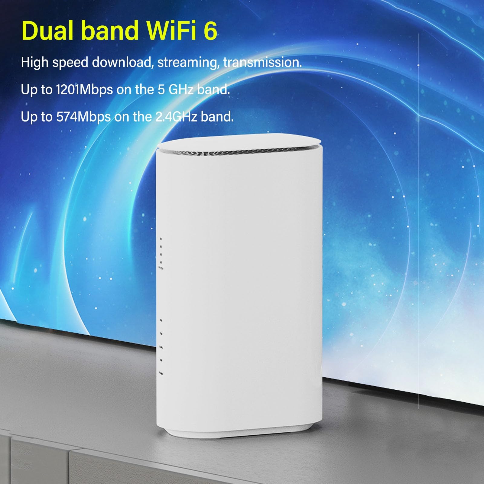 Router CPE 5G con Router Gigabit Ethernet, Doppia Banda, 8 Antenne Ad Alto Guadagno, MIMO 4x4, Slot per Scheda SIM, 100‑240 V, Esperienza di Download Ad Alta velocità (Spina