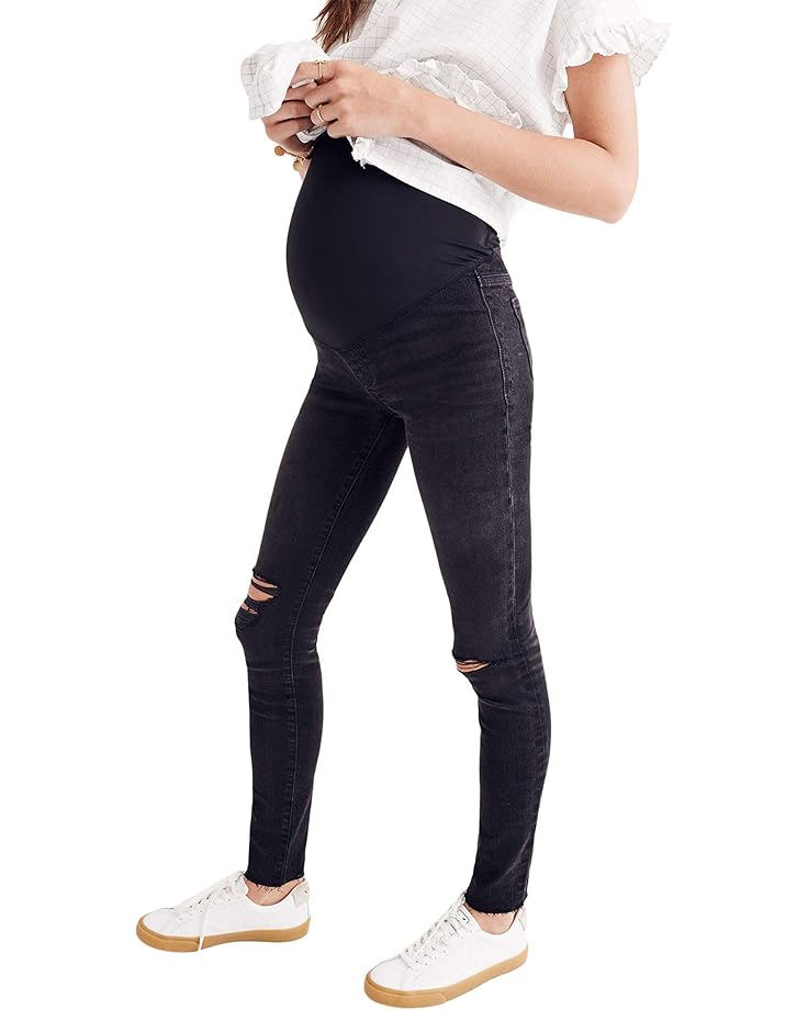 Madewell Maternity Over-the-Belly Skinny Jeans in Black Sea - Main View