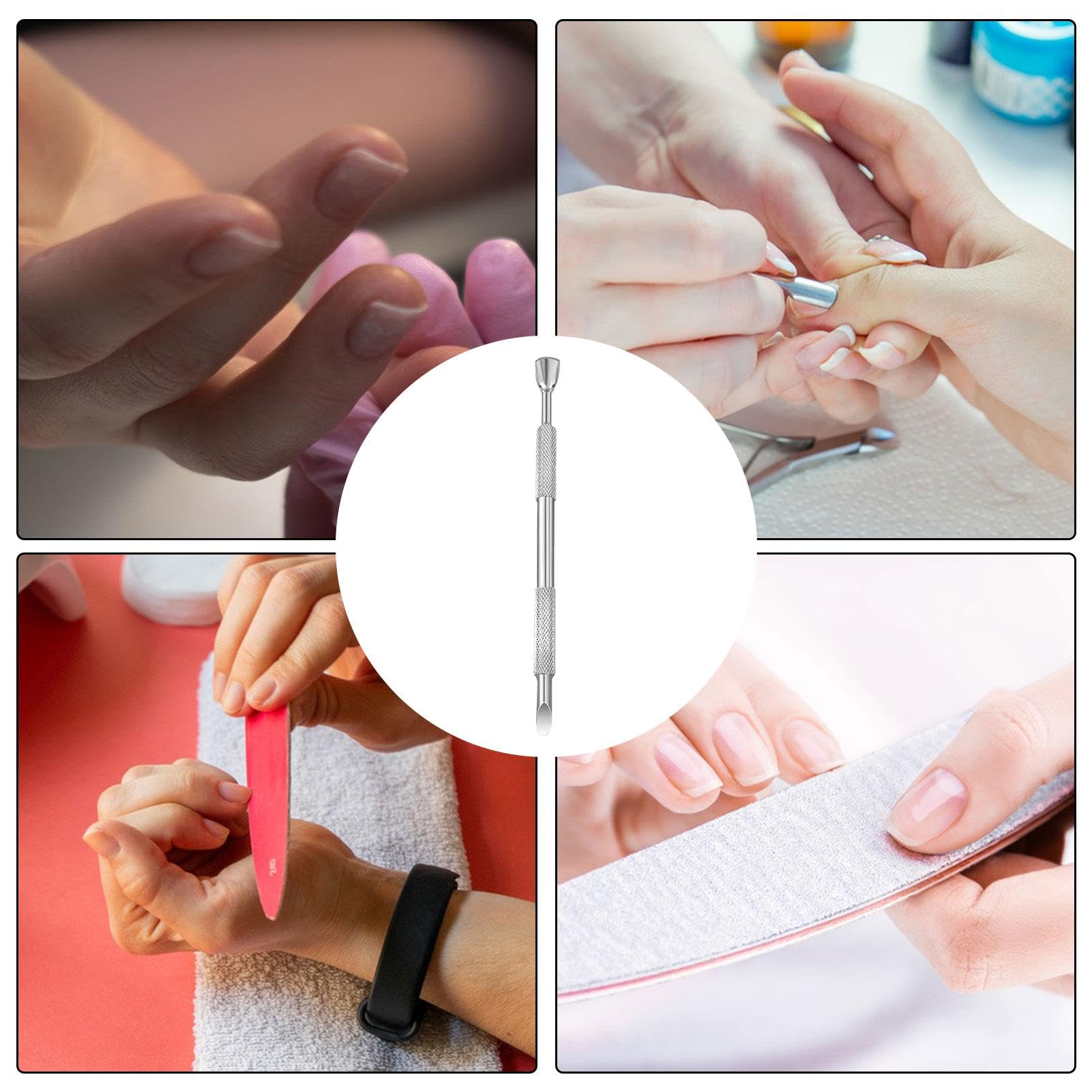 Cuticle Pusher - Precision Nail Tools, Cuticle Care And Dead Skin Removal | Ergonomic Handles Duals Sided Pushing And Scraping, Ideals For Manicures Professional Salon Use Stainless Steel Long Lasting