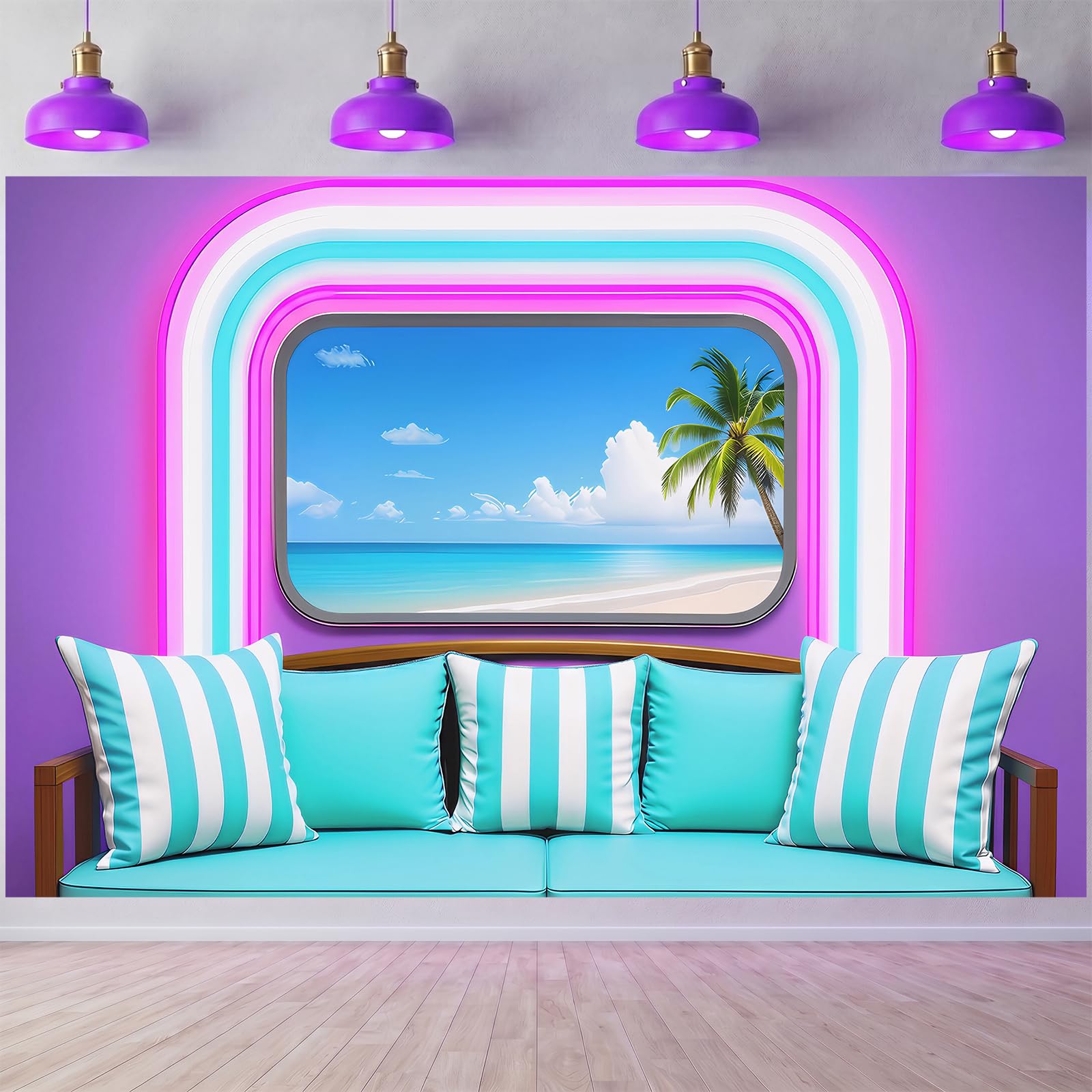 Photo 1 of Island Bachelorette Party Decorations Backdrop Beach Romance Theme for Party Summer Banner 5x3FT