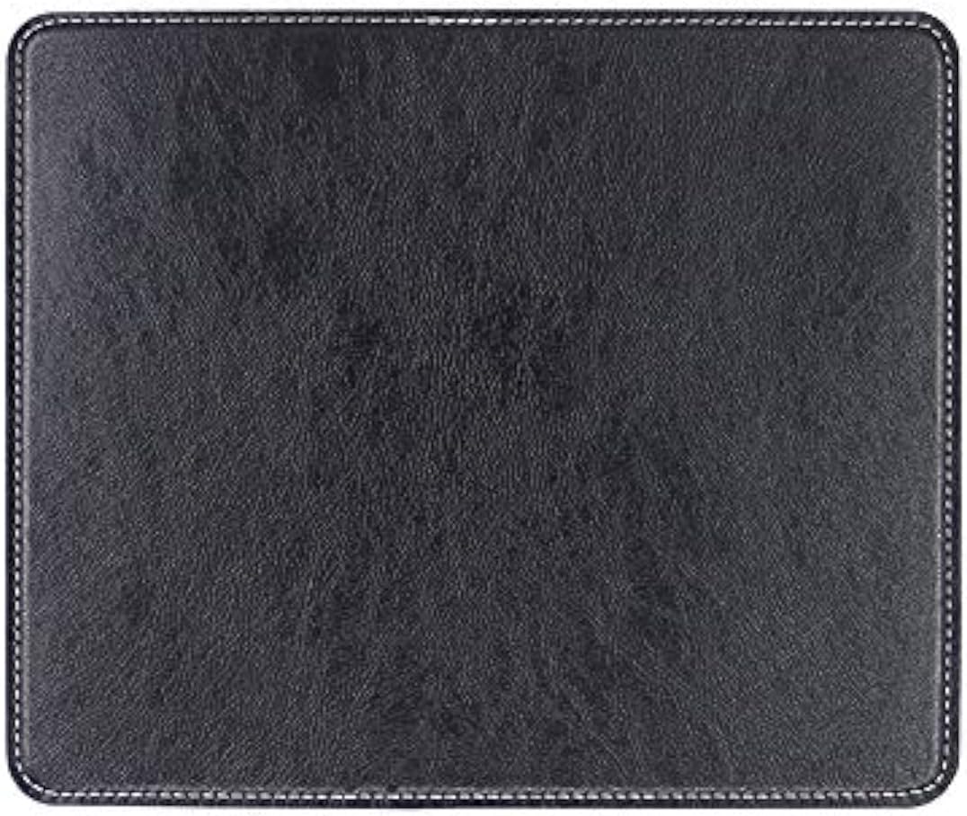 Non-Slip Rubber Base Mousepad for Laptop Computer PC Personality Desings Gaming Mouse Pad Mat 9.45 X 7.87 inch (Leahter Mouse Pad-Black, 9.45 X 7.87 inch)