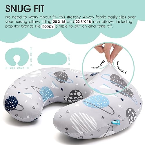 Miniatura 2 de BROLEX Fundas de almohada de lactancia para bebés paquete de 2 fundas suaves para almohadas de lactancia materna, tela cómoda, se adapta a almohadas