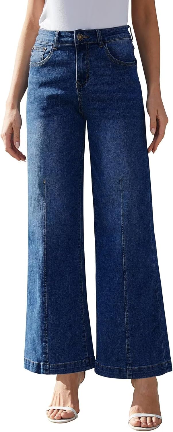 Wide Leg Jeans for Women – High Waisted Baggy Jeans Stretch Loose Denim Pants