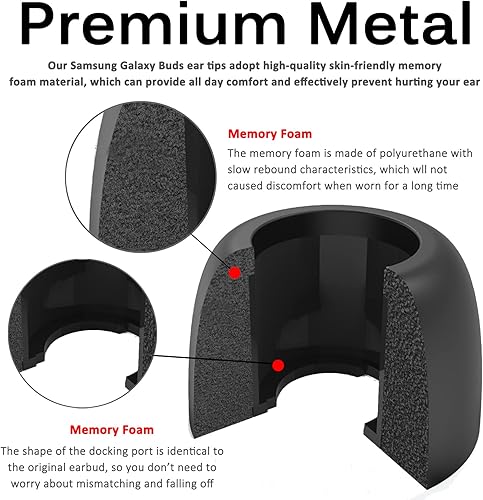 Miniatura 3 de Miimall - Almohadillas de espuma para los oídos compatibles con Samsung Galaxy Buds Pro, ajuste definitivo en la funda, tapones antideslizantes para