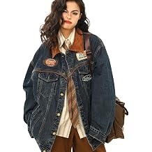 Womens Vintage Jeans Jacket Y2K Emo Grunge Baggy Motorcycle Coat Punk Hip Hop Streetwear Denim Outerwear Alt Clothes