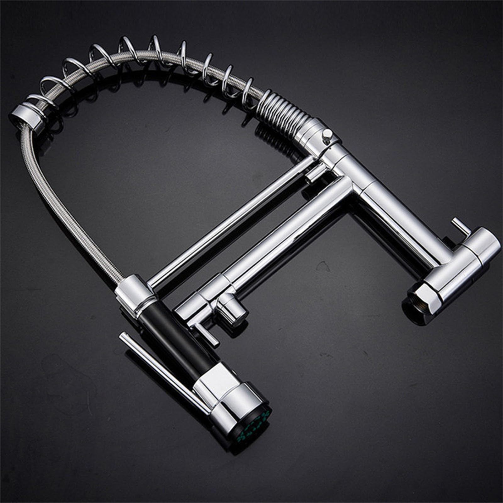 Grifo Fregadero Extensible Monomando Cromado Grifo de Agua Fría de Pared de Muelle,cromado